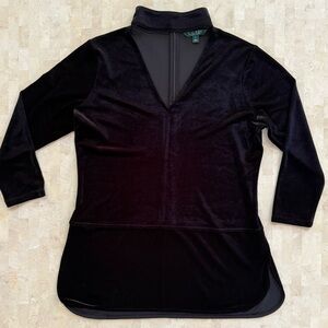 Ralph Lauren Women’s Black Velour Velvet Choker Top M